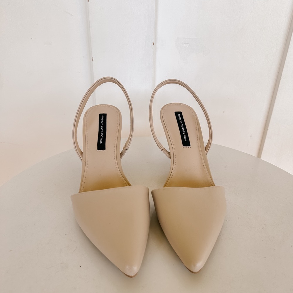 French Connection Nude Slingback Heels